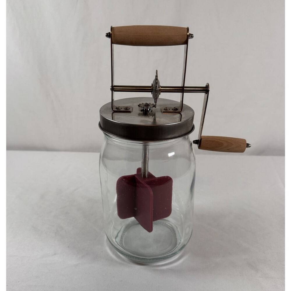 Manual Butter Churner Hand Crank Large Glass Jar Homemade Butter Maker Homestead - Picture 3 of 6